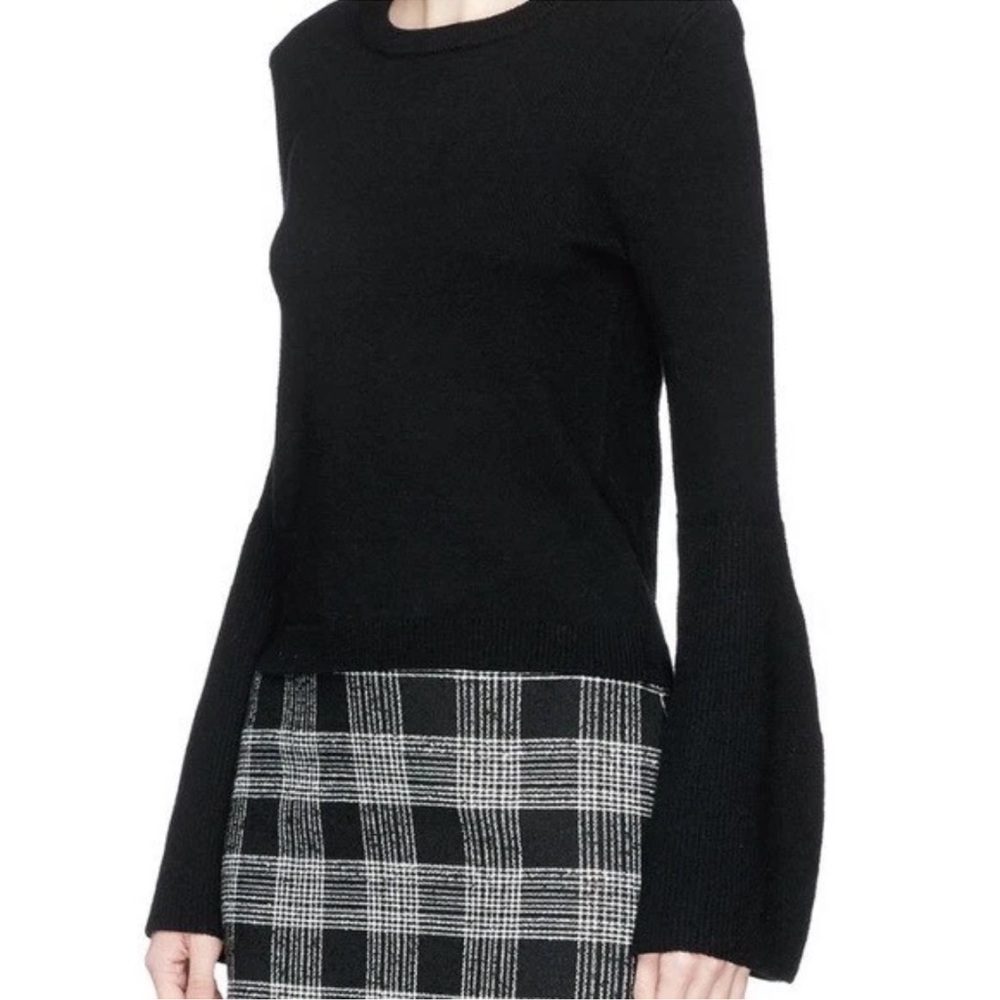 Alice + Olivia‎ Womens Size Small Sweater Crew Neck Flared Sleeve Cashmere Blend